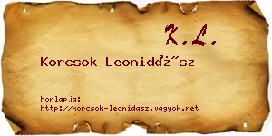 Korcsok Leonidász névjegykártya